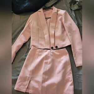 Pink Blazer with Mini-Skirt